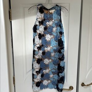 MICHAEL Michael Kors Floral Lace  Dress - Blue, Black, White